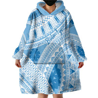 Bula Fiji Classic Masi Tapa Wearable Blanket Hoodie Turquoise LT7 - Polynesian Pride