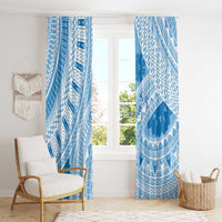 Bula Fiji Classic Masi Tapa Window Curtain Turquoise LT7 - Polynesian Pride