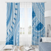 Bula Fiji Classic Masi Tapa Window Curtain Turquoise LT7 - Polynesian Pride