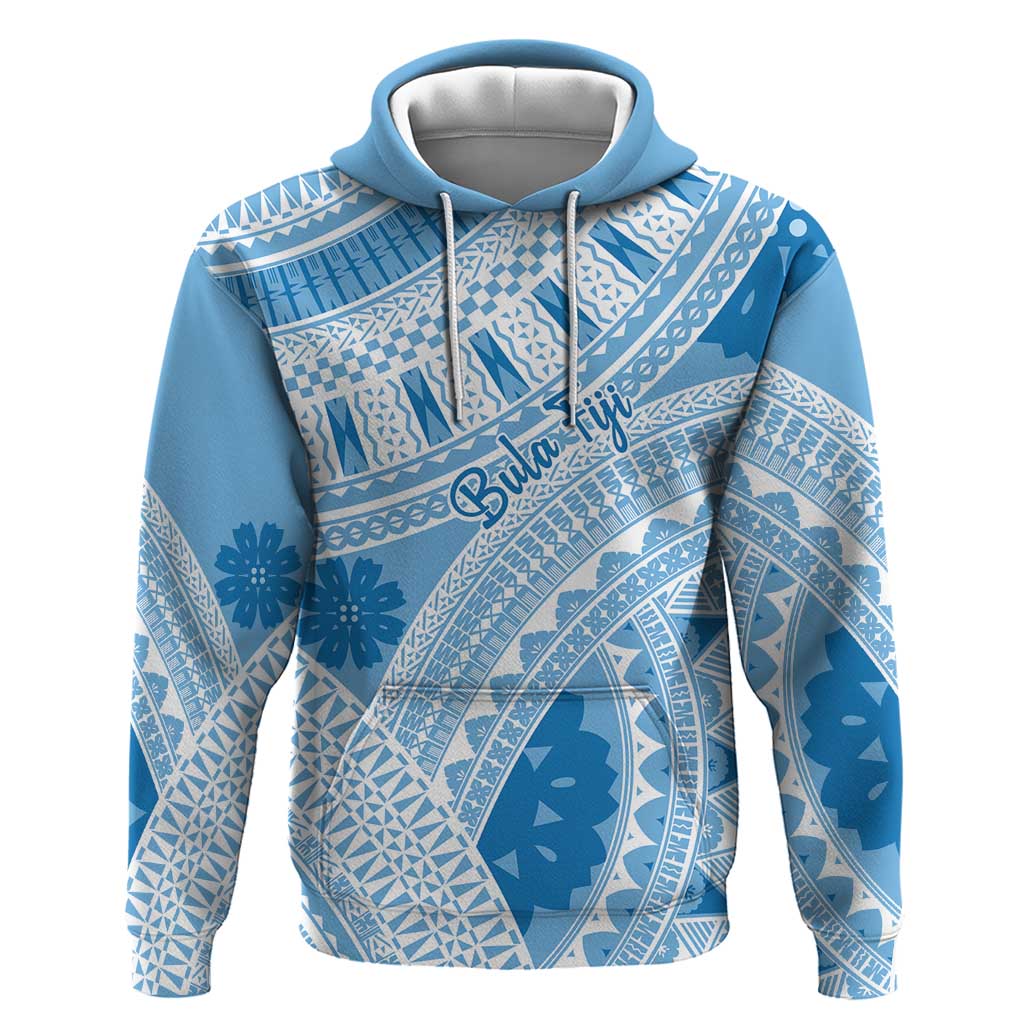 Bula Fiji Classic Masi Tapa Zip Hoodie Turquoise LT7 Pullover Hoodie Turquoise - Polynesian Pride