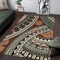 Bula Fiji Classic Masi Tapa Area Rug Vintage Brown LT7 Brown - Polynesian Pride