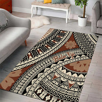 Bula Fiji Classic Masi Tapa Area Rug Vintage Brown LT7 - Polynesian Pride