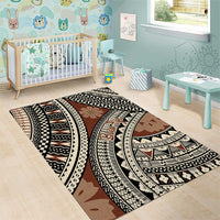 Bula Fiji Classic Masi Tapa Area Rug Vintage Brown LT7 - Polynesian Pride