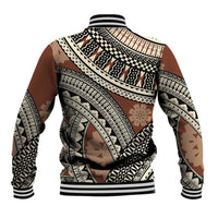 Bula Fiji Classic Masi Tapa Baseball Jacket Vintage Brown LT7 - Polynesian Pride