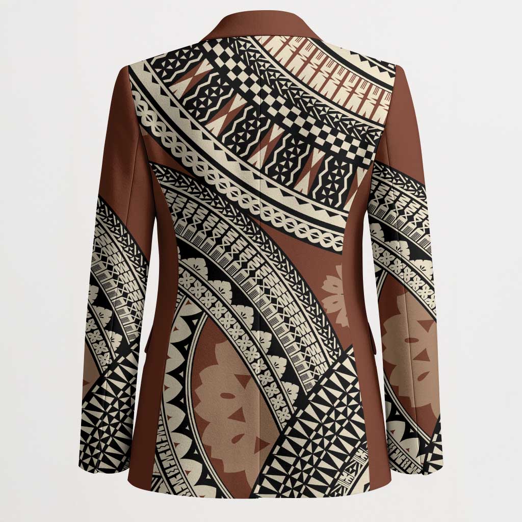 Bula Fiji Classic Masi Tapa Blazer Vintage Brown LT7 - Polynesian Pride