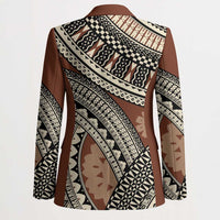 Bula Fiji Classic Masi Tapa Blazer Vintage Brown LT7 - Polynesian Pride
