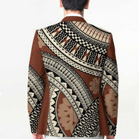 Bula Fiji Classic Masi Tapa Blazer Vintage Brown LT7 - Polynesian Pride