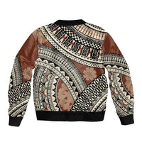 Bula Fiji Classic Masi Tapa Bomber Jacket Vintage Brown LT7 - Polynesian Pride