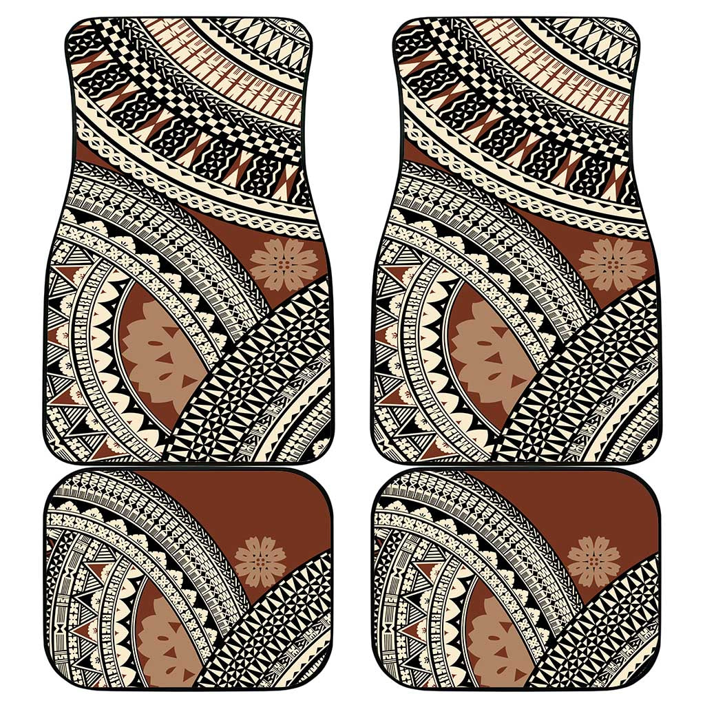 Bula Fiji Classic Masi Tapa Car Mats Vintage Brown LT7 - Polynesian Pride