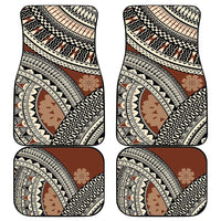 Bula Fiji Classic Masi Tapa Car Mats Vintage Brown LT7 - Polynesian Pride