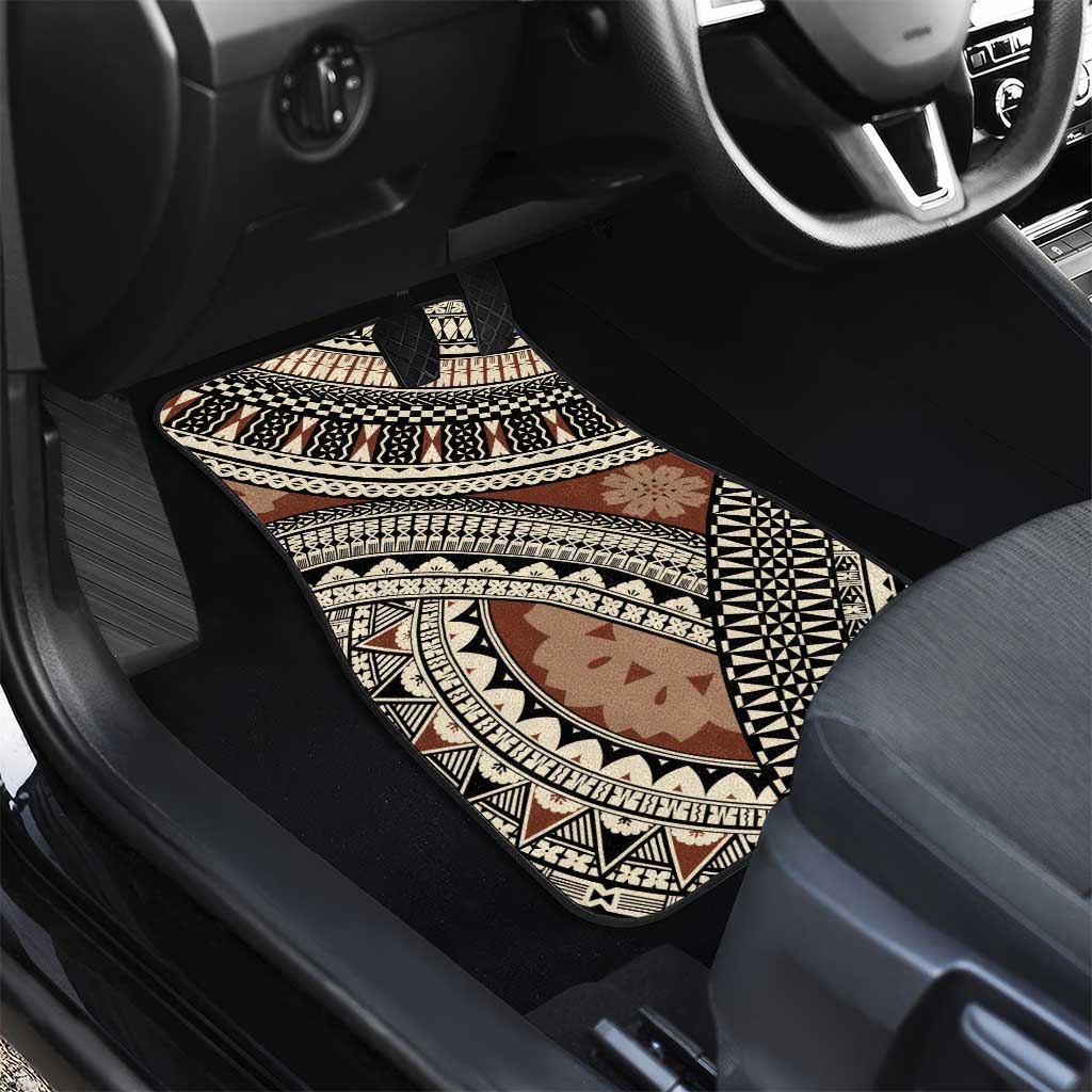 Bula Fiji Classic Masi Tapa Car Mats Vintage Brown LT7 - Polynesian Pride