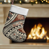 Bula Fiji Classic Masi Tapa Christmas Stocking Vintage Brown LT7 Set of 2 Brown - Polynesian Pride