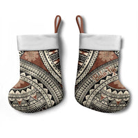 Bula Fiji Classic Masi Tapa Christmas Stocking Vintage Brown LT7 - Polynesian Pride