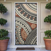 Bula Fiji Classic Masi Tapa Door Cover Vintage Brown LT7 Brown - Polynesian Pride