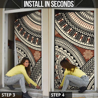 Bula Fiji Classic Masi Tapa Door Cover Vintage Brown LT7 - Polynesian Pride