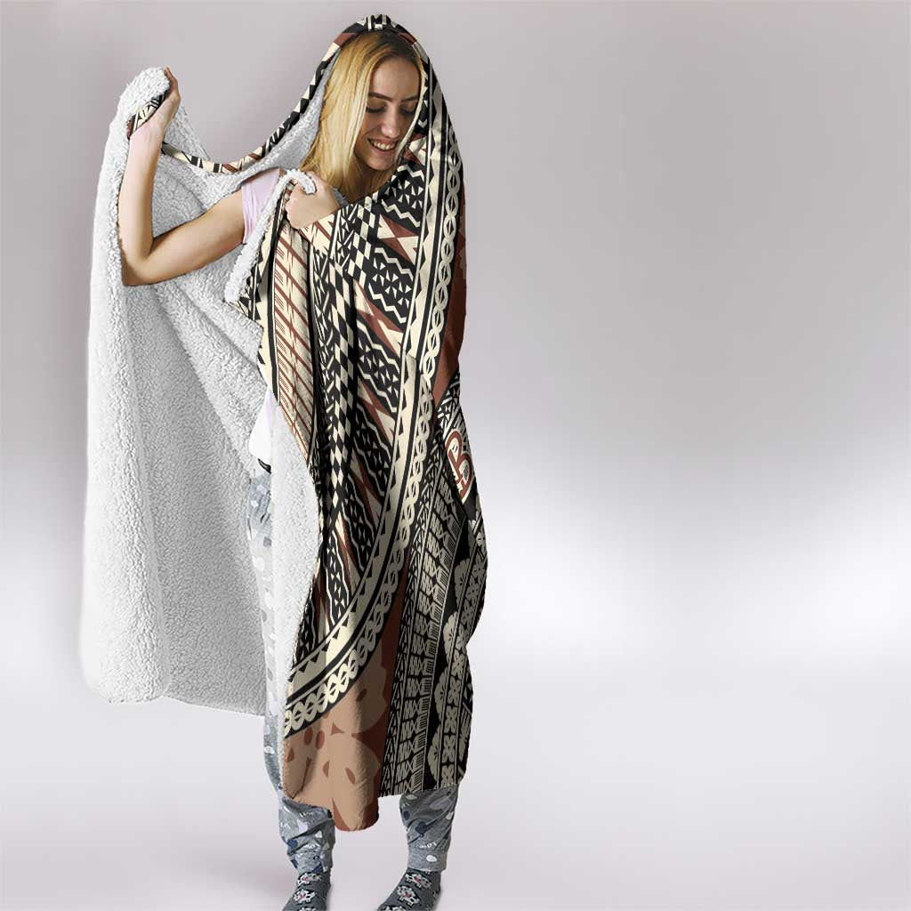 Bula Fiji Classic Masi Tapa Hooded Blanket Vintage Brown LT7 - Polynesian Pride