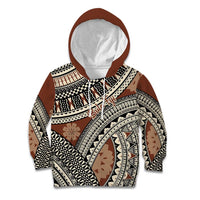Bula Fiji Classic Masi Tapa Kid Hoodie Vintage Brown LT7 Hoodie Brown - Polynesian Pride