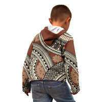 Bula Fiji Classic Masi Tapa Kid Hoodie Vintage Brown LT7 - Polynesian Pride