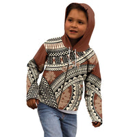 Bula Fiji Classic Masi Tapa Kid Hoodie Vintage Brown LT7 - Polynesian Pride