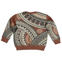 Bula Fiji Classic Masi Tapa Kid Ugly Christmas Sweater Vintage Brown LT7 - Polynesian Pride
