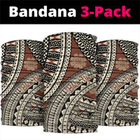 Bula Fiji Classic Masi Tapa Neck Gaiter Vintage Brown LT7 package One Size: 25*50cm Brown - Polynesian Pride
