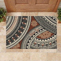 Bula Fiji Classic Masi Tapa Rubber Doormat Vintage Brown LT7 Brown - Polynesian Pride