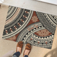 Bula Fiji Classic Masi Tapa Rubber Doormat Vintage Brown LT7 - Polynesian Pride