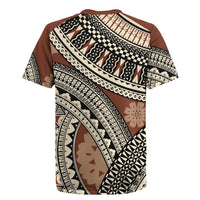 Bula Fiji Classic Masi Tapa Rugby Jersey Vintage Brown LT7 - Polynesian Pride