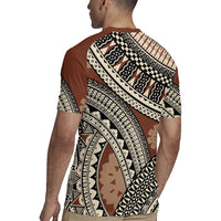 Bula Fiji Classic Masi Tapa Rugby Jersey Vintage Brown LT7 - Polynesian Pride