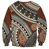 Bula Fiji Classic Masi Tapa Sweatshirt Vintage Brown LT7 - Polynesian Pride