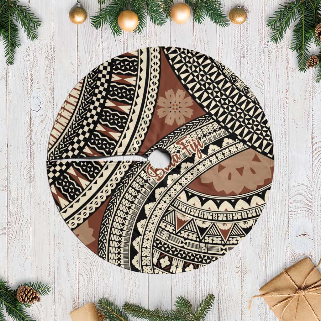 Bula Fiji Classic Masi Tapa Tree Skirt Vintage Brown LT7 Casual Brown - Polynesian Pride