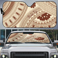 Bula Fiji Classic Masi Tapa Auto Sun Shade Vintage Beige LT7 Beige - Polynesian Pride