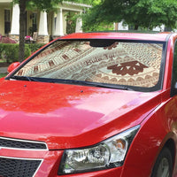 Bula Fiji Classic Masi Tapa Auto Sun Shade Vintage Beige LT7 - Polynesian Pride