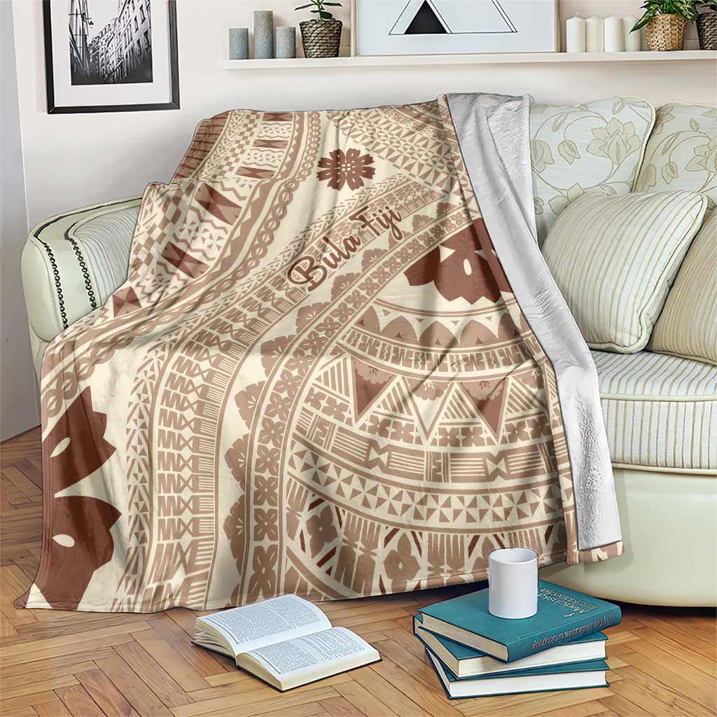Bula Fiji Classic Masi Tapa Blanket Vintage Beige LT7 Beige - Polynesian Pride
