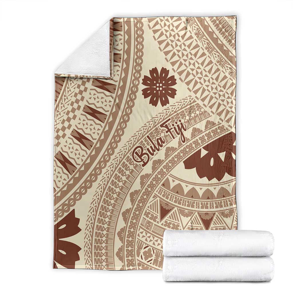 Bula Fiji Classic Masi Tapa Blanket Vintage Beige LT7 - Polynesian Pride