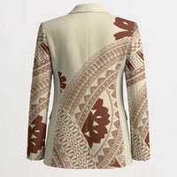 Bula Fiji Classic Masi Tapa Blazer Vintage Beige LT7 - Polynesian Pride