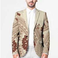 Bula Fiji Classic Masi Tapa Blazer Vintage Beige LT7 - Polynesian Pride