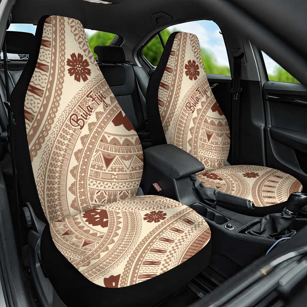 Bula Fiji Classic Masi Tapa Car Seat Cover Vintage Beige LT7 One Size Beige - Polynesian Pride