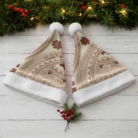 Bula Fiji Classic Masi Tapa Christmas Santa Hat Vintage Beige LT7 - Polynesian Pride