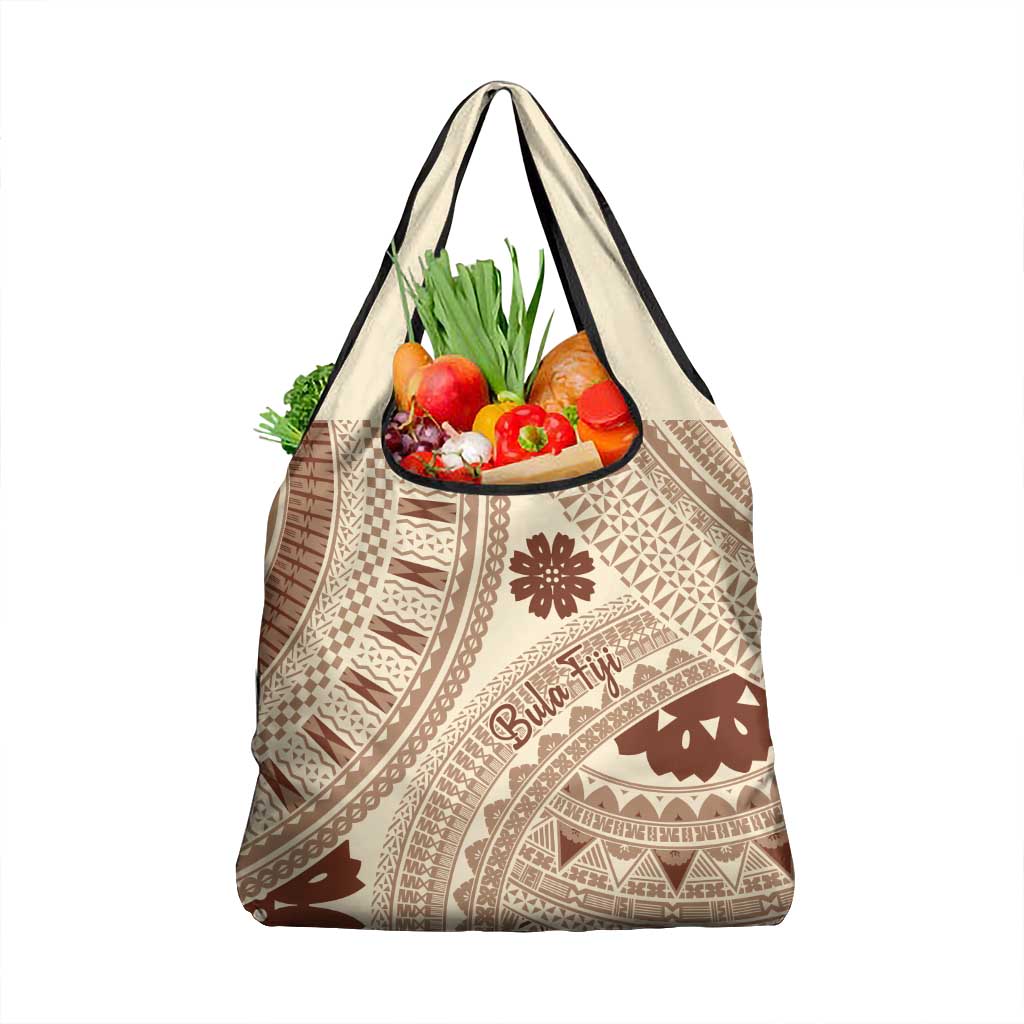 Bula Fiji Classic Masi Tapa Grocery Bag Vintage Beige LT7 1-pack One Size Beige - Polynesian Pride