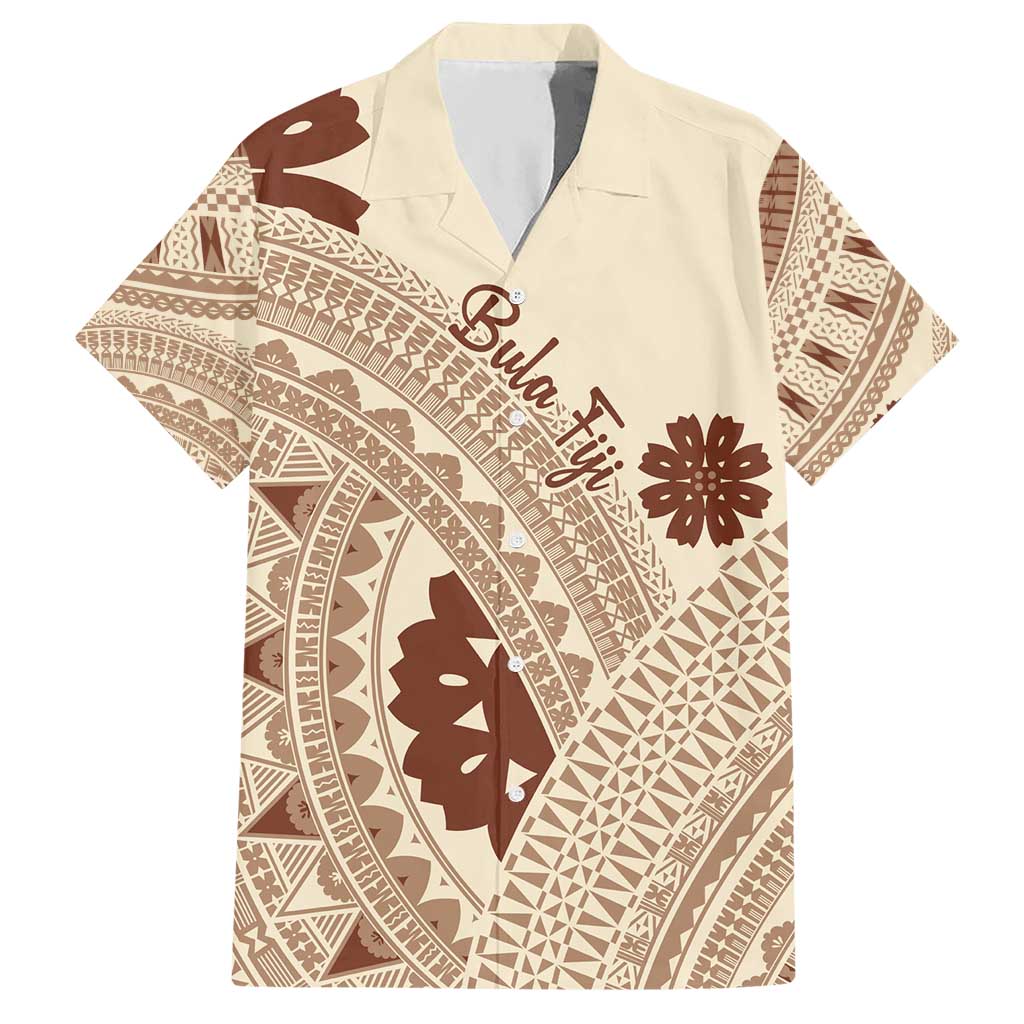 Bula Fiji Classic Masi Tapa Hawaiian Shirt Vintage Beige LT7 Beige - Polynesian Pride