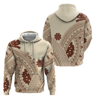 Bula Fiji Classic Masi Tapa Hoodie Vintage Beige LT7 - Polynesian Pride