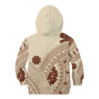 Bula Fiji Classic Masi Tapa Kid Hoodie Vintage Beige LT7 - Polynesian Pride