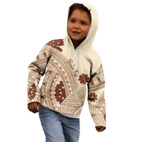 Bula Fiji Classic Masi Tapa Kid Hoodie Vintage Beige LT7 - Polynesian Pride