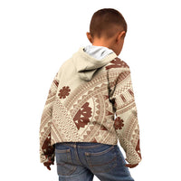 Bula Fiji Classic Masi Tapa Kid Hoodie Vintage Beige LT7 - Polynesian Pride