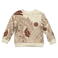 Bula Fiji Classic Masi Tapa Kid Ugly Christmas Sweater Vintage Beige LT7 Kid Beige - Polynesian Pride
