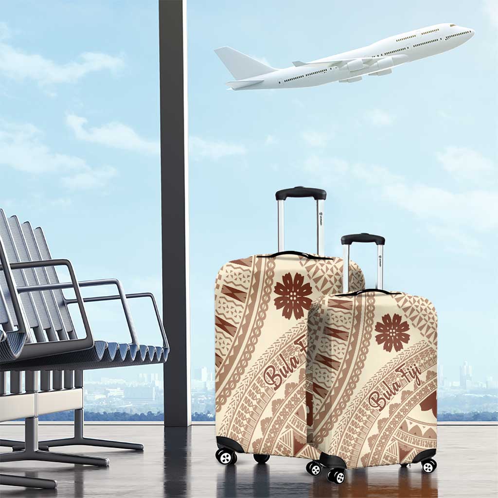 Bula Fiji Classic Masi Tapa Luggage Cover Vintage Beige LT7 - Polynesian Pride