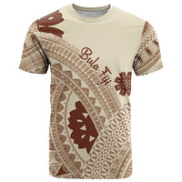 Bula Fiji Classic Masi Tapa T Shirt Vintage Beige LT7 Beige - Polynesian Pride