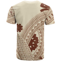 Bula Fiji Classic Masi Tapa T Shirt Vintage Beige LT7 - Polynesian Pride