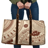 Bula Fiji Classic Masi Tapa Travel Bag Vintage Beige LT7 Beige - Polynesian Pride
